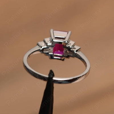 Emerald Cut Ruby Rings - Palmary