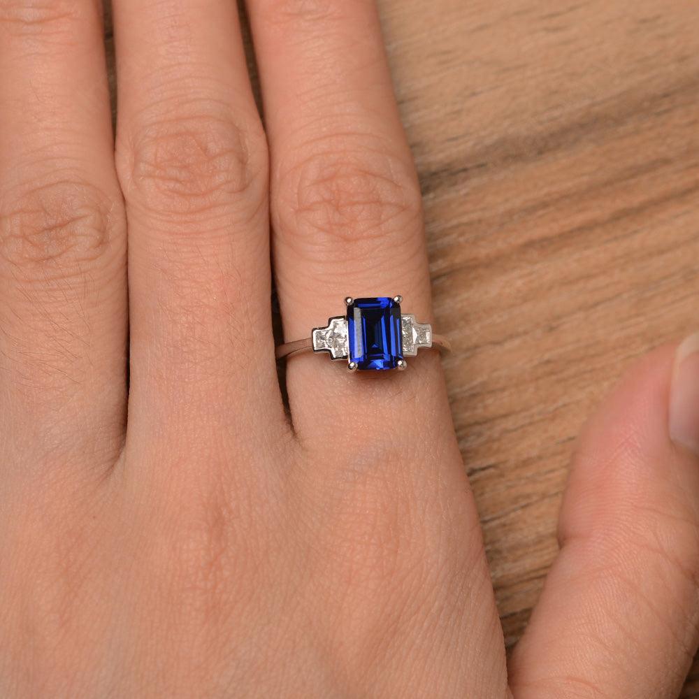 Emerald Cut Sapphire Rings - Palmary