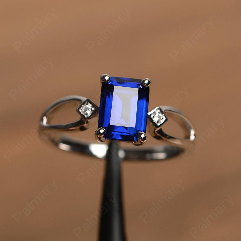 Emerald Cut Sapphire Promise Rings - Palmary