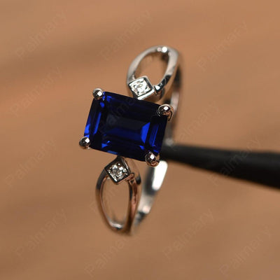 Emerald Cut Sapphire Promise Rings - Palmary