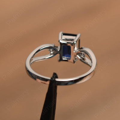 Emerald Cut Sapphire Promise Rings - Palmary