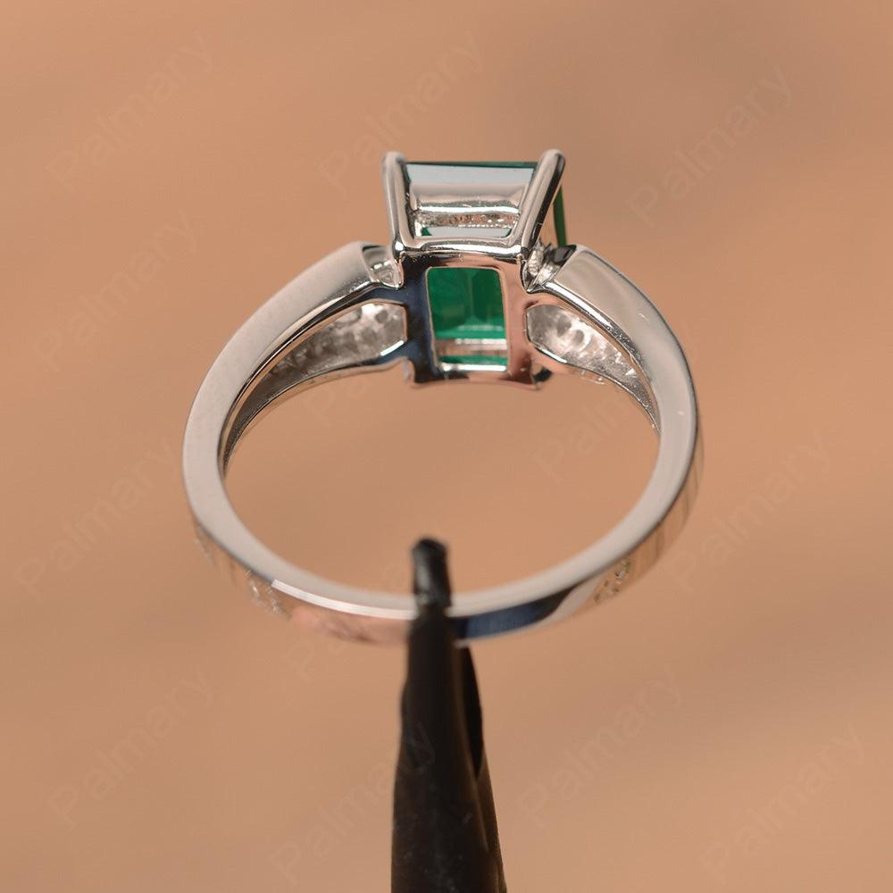 Emerald Cut Split Emerald Engagement Rings - Palmary