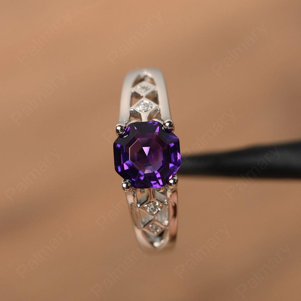 Vintage Octagon Cut Amethyst Rings - Palmary