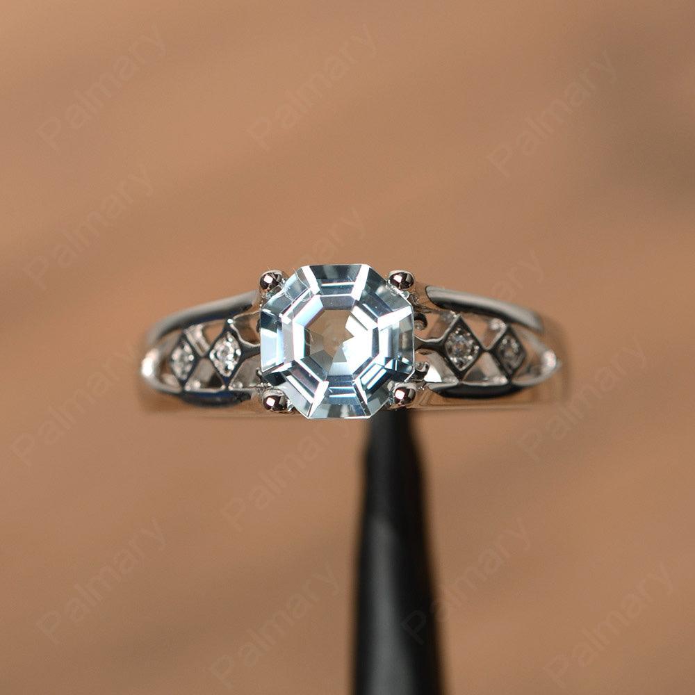Vintage Octagon Cut Aquamarine Rings - Palmary