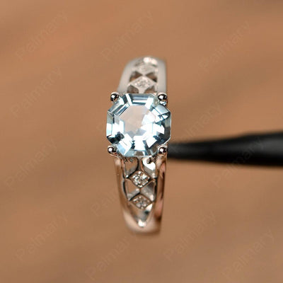 Vintage Octagon Cut Aquamarine Rings - Palmary