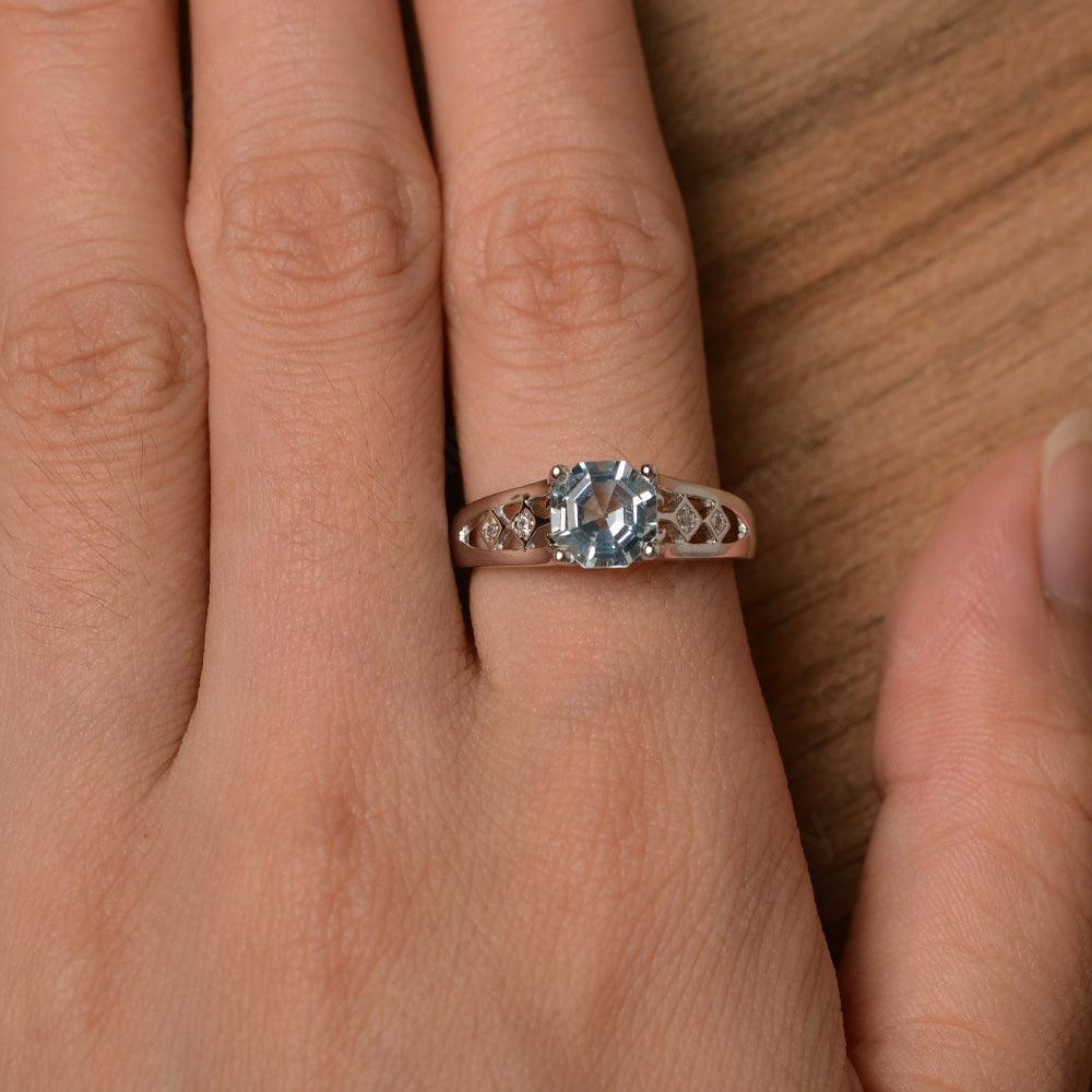 Vintage Octagon Cut Aquamarine Rings - Palmary