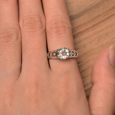 Vintage Octagon Cut Green Amethyst Rings - Palmary