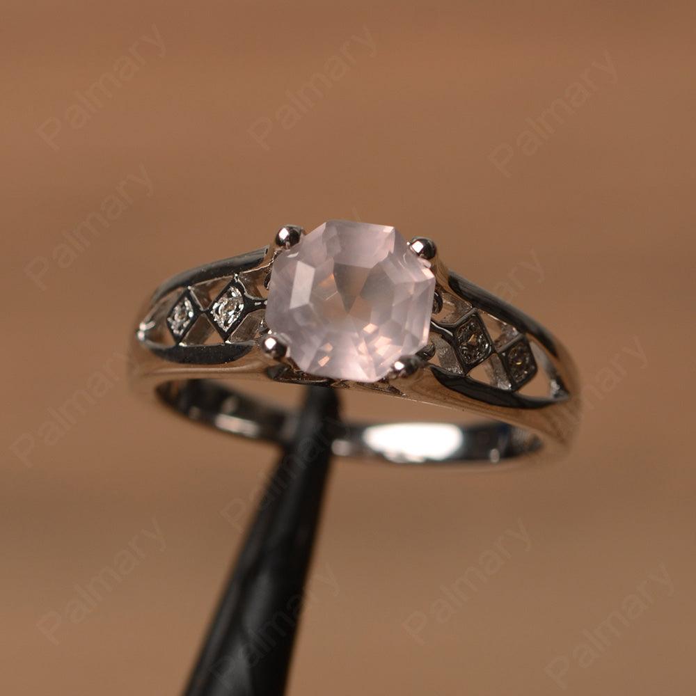 Vintage Octagon Cut Rose Quartz Rings - Palmary