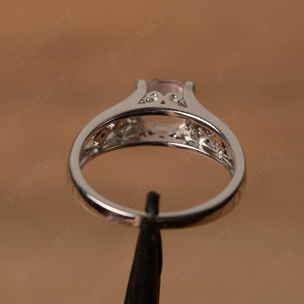 Vintage Octagon Cut Rose Quartz Rings - Palmary