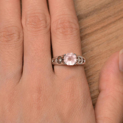 Vintage Octagon Cut Rose Quartz Rings - Palmary