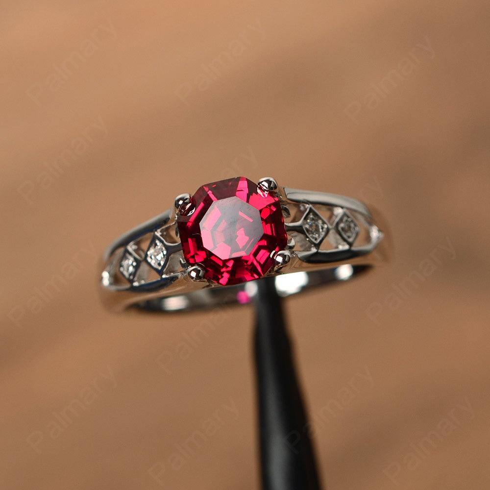 Vintage Octagon Cut Ruby Rings - Palmary