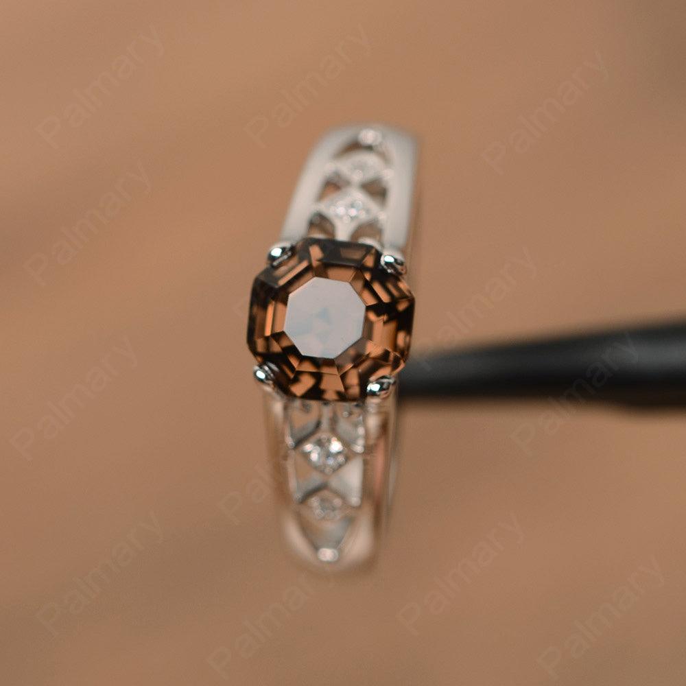 Vintage Octagon Cut Smoky Quartz  Rings - Palmary