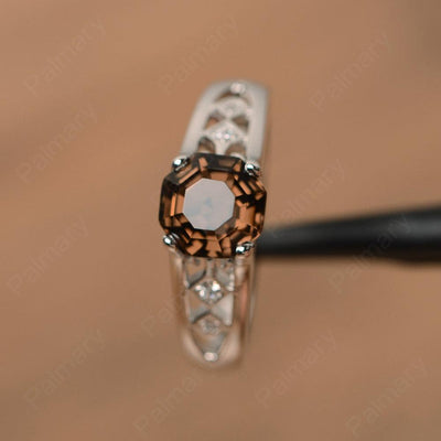 Vintage Octagon Cut Smoky Quartz  Rings - Palmary