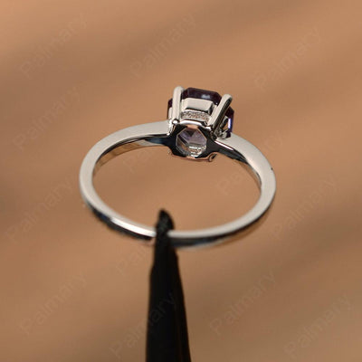 Octagon Shape Alexandrite Solitaire Rings - Palmary