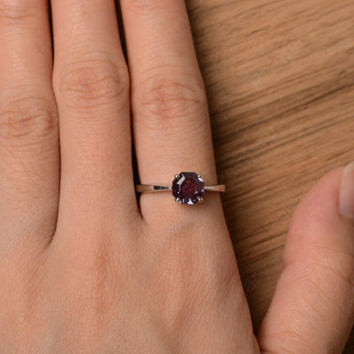 Octagon Shape Alexandrite Solitaire Rings - Palmary