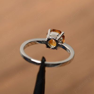 Octagon Shape Citrine Solitaire Rings - Palmary