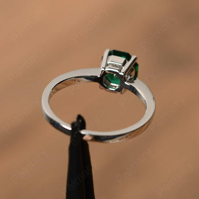 Octagon Shape Emerald Solitaire Rings - Palmary