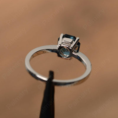 Octagon Shape London Blue Topaz Solitaire Rings - Palmary