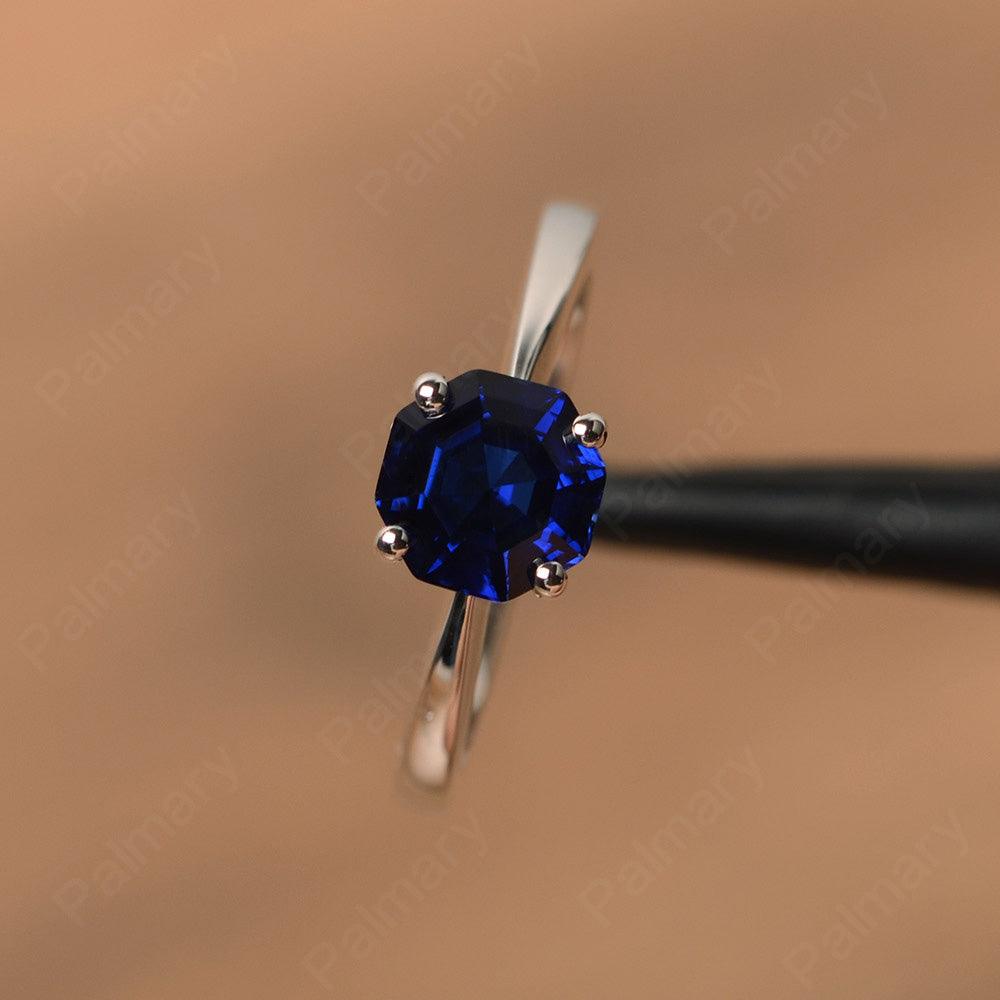 Octagon Shape Sapphire Solitaire Rings - Palmary