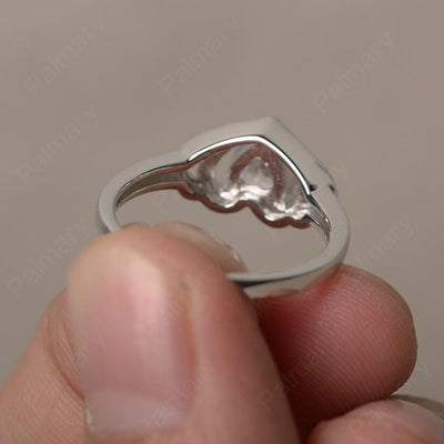 Heart Shaped Cubic Zirconia Double Halo Rings - Palmary