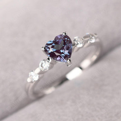 Heart Shaped Alexandrite Wedding Ring - Palmary