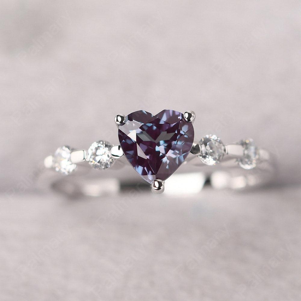 Heart Shaped Alexandrite Wedding Ring - Palmary