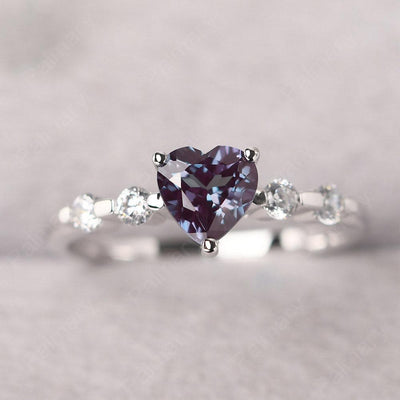 Heart Shaped Alexandrite Wedding Ring - Palmary