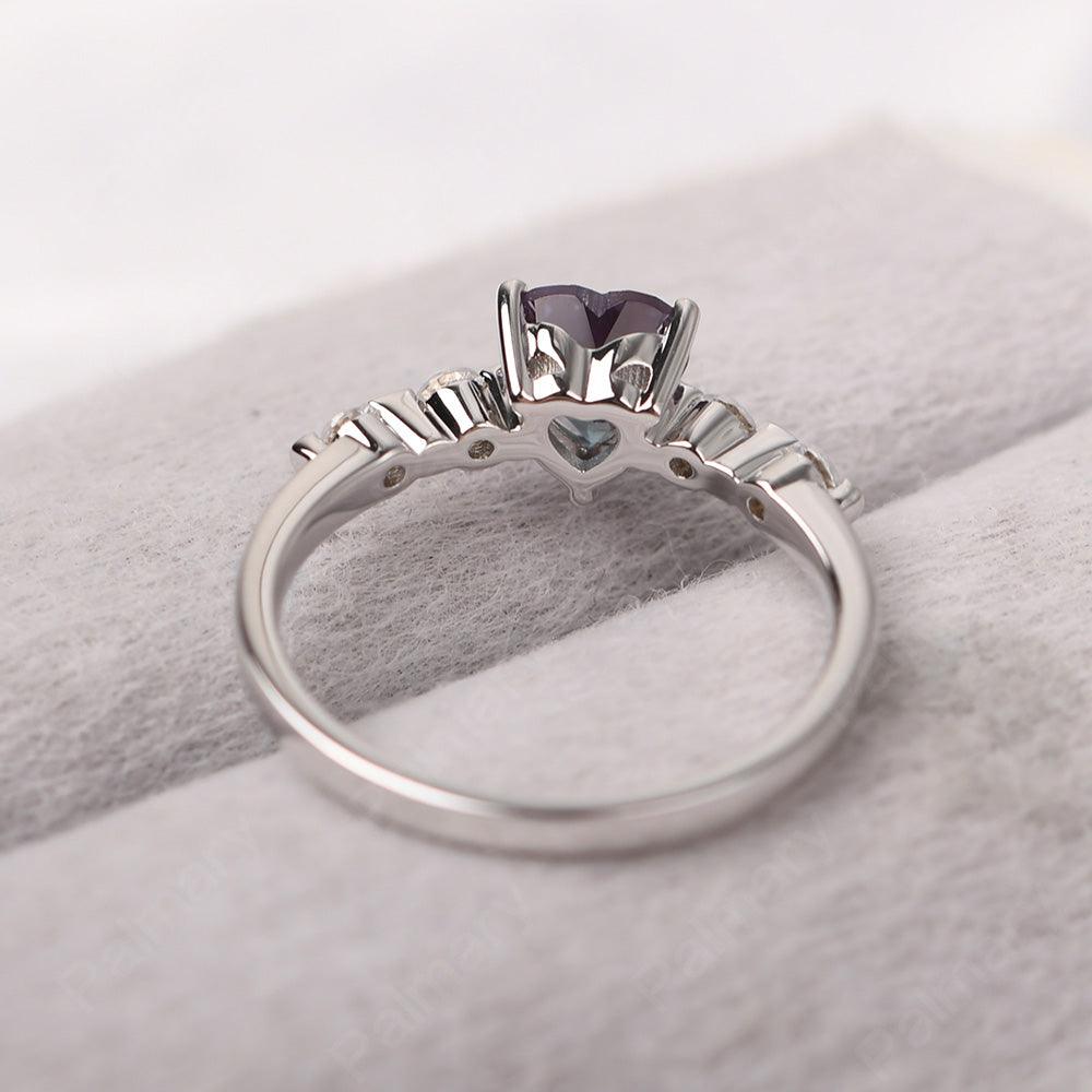 Heart Shaped Alexandrite Wedding Ring - Palmary
