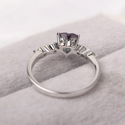 Heart Shaped Alexandrite Wedding Ring - Palmary