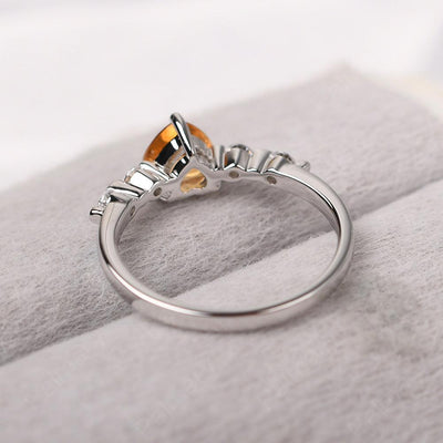 Heart Shaped Citrine Wedding Ring - Palmary