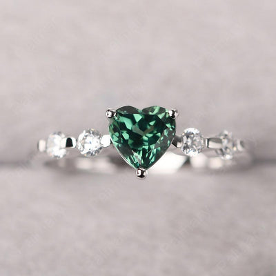 Heart Shaped Green Sapphire Wedding Ring - Palmary