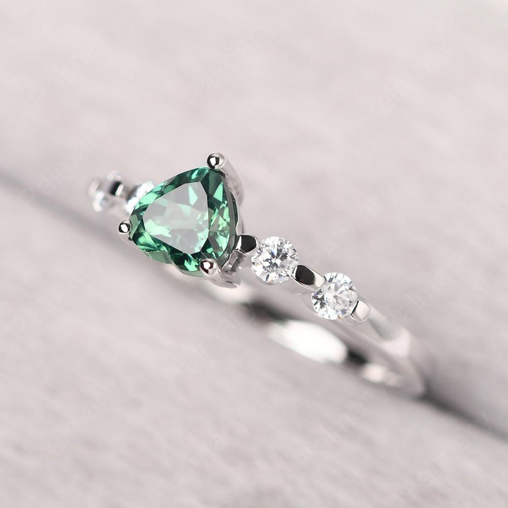 Heart Shaped Green Sapphire Wedding Ring - Palmary