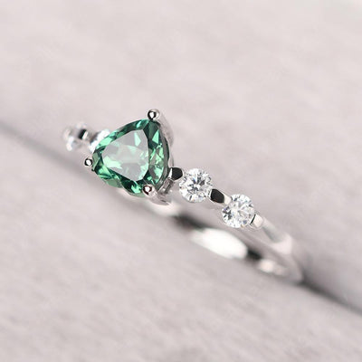 Heart Shaped Green Sapphire Wedding Ring - Palmary