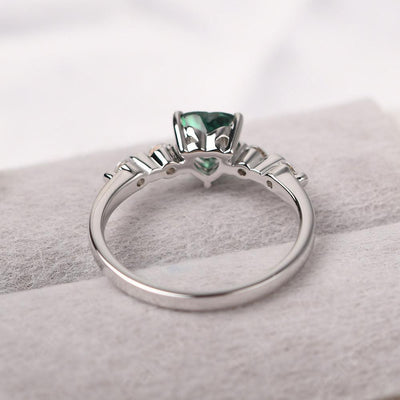 Heart Shaped Green Sapphire Wedding Ring - Palmary