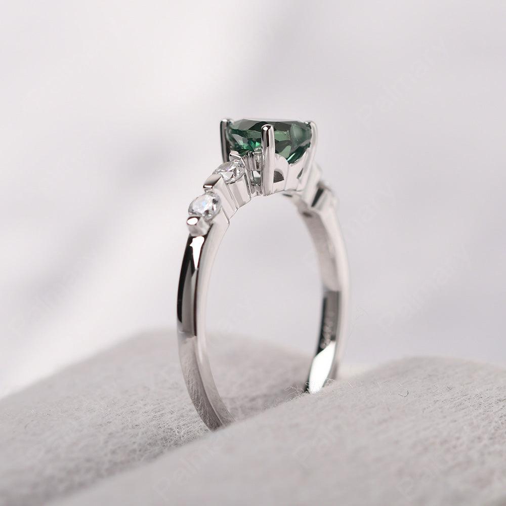 Heart Shaped Green Sapphire Wedding Ring - Palmary