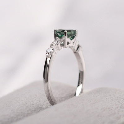 Heart Shaped Green Sapphire Wedding Ring - Palmary