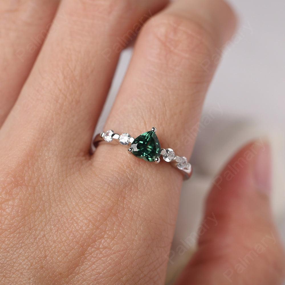 Heart Shaped Green Sapphire Wedding Ring - Palmary
