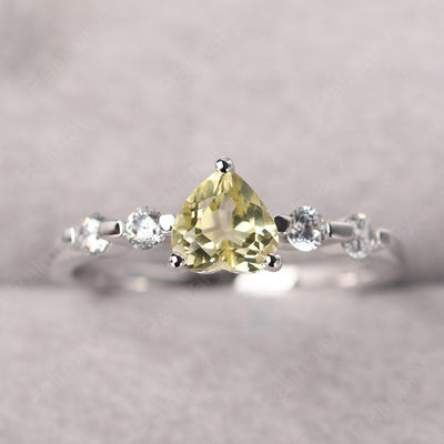Heart Shaped Lemon Quartz Wedding Ring - Palmary