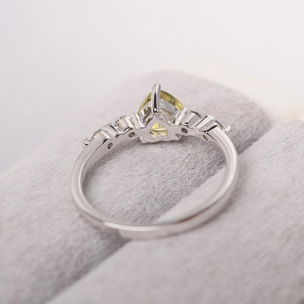 Heart Shaped Lemon Quartz Wedding Ring - Palmary