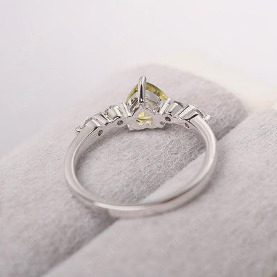 Heart Shaped Lemon Quartz Wedding Ring - Palmary