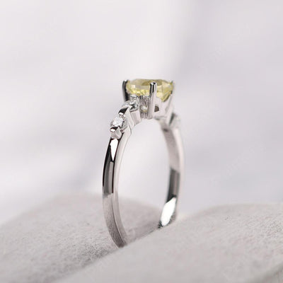 Heart Shaped Lemon Quartz Wedding Ring - Palmary