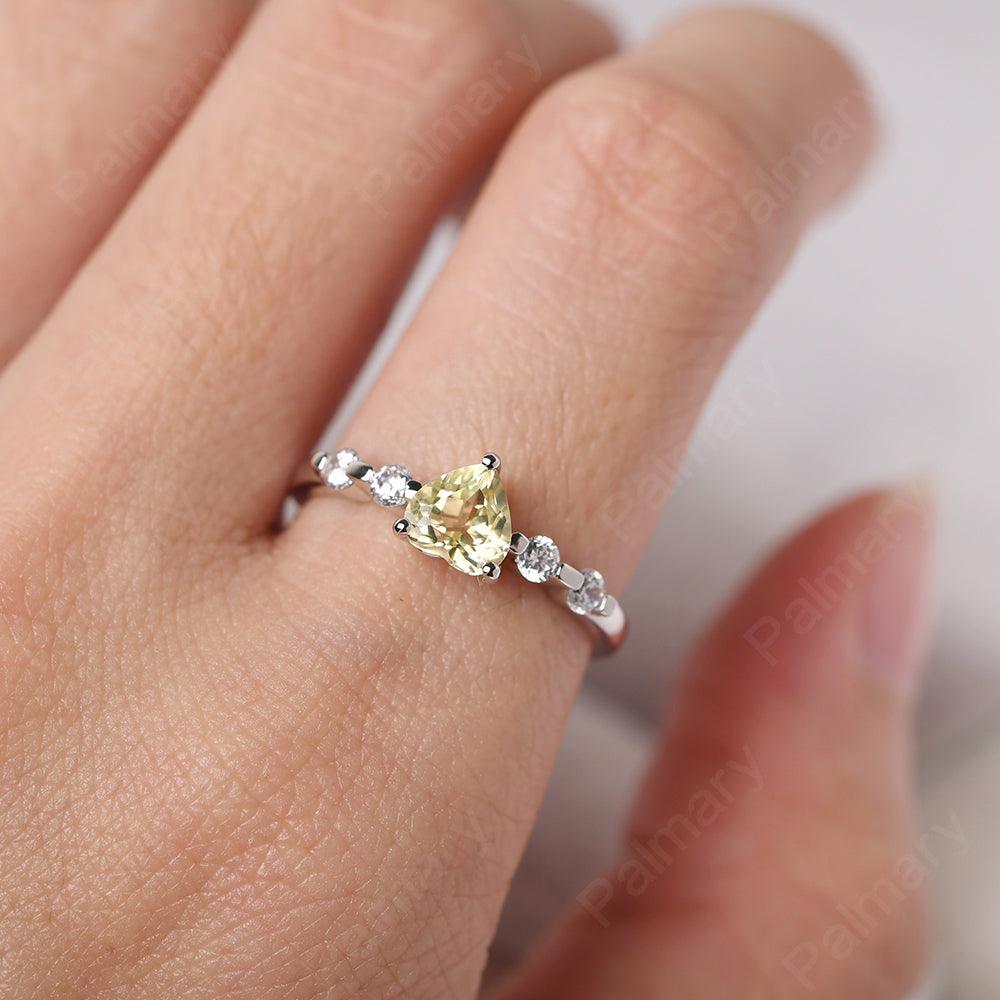 Heart Shaped Lemon Quartz Wedding Ring - Palmary