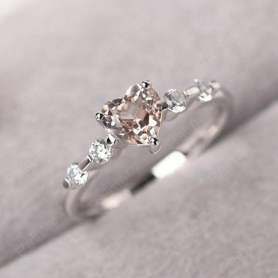 Heart Shaped Morganite Wedding Ring - Palmary