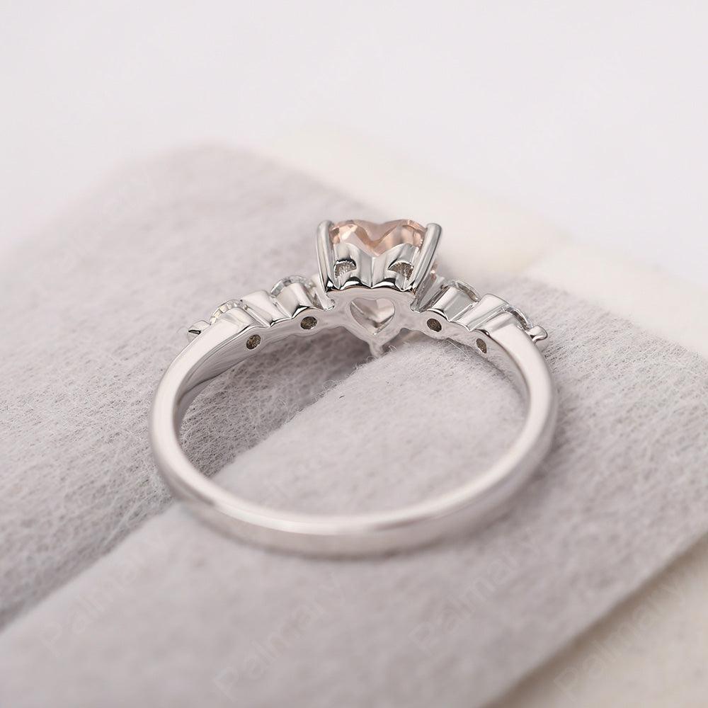 Heart Shaped Morganite Wedding Ring - Palmary