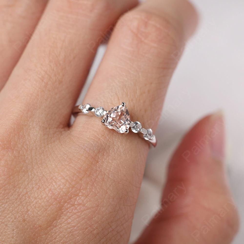 Heart Shaped Morganite Wedding Ring - Palmary