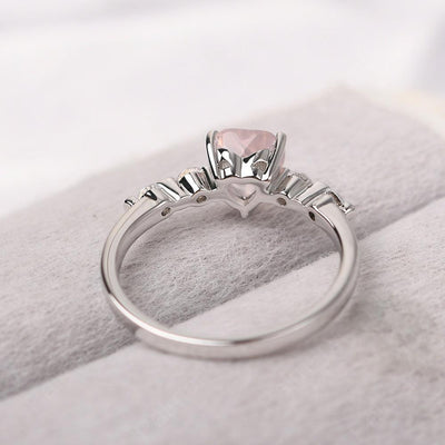 Heart Shaped Rose Quartz Wedding Ring - Palmary