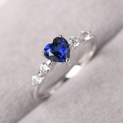 Heart Shaped Sapphire Wedding Ring - Palmary