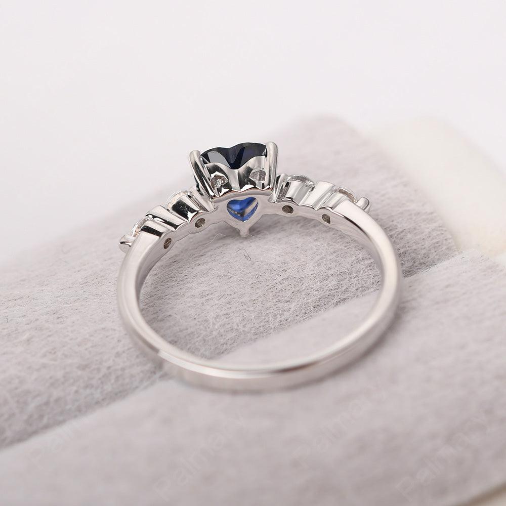 Heart Shaped Sapphire Wedding Ring - Palmary