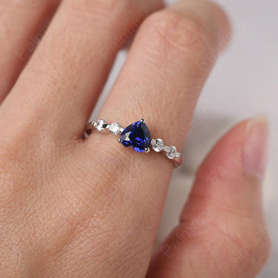 Heart Shaped Sapphire Wedding Ring - Palmary