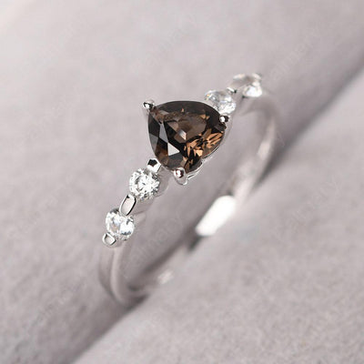 Heart Shaped Smoky Quartz  Wedding Ring - Palmary